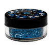 Cosmetic grade loose glitter mix in jar with intense sparkles for bold eye looks, face glitter makeup looks, glitter lips and body art.