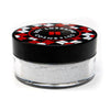 Caribe loose shimmer powder closed jar with radiant pearl highlighter for face and body.