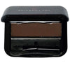 Chocolate Brown brow powder in open compact with mini eyebrow brush to shape, contour and enhance for all day definition.