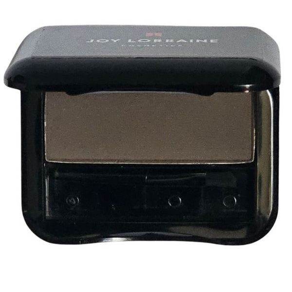 Coffee Brown brow powder in open compact with mini eyebrow brush to shape, contour and enhance for all day definition.