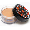 Open jar of lightweight, buildable cream foundation showing shade with a smooth, even-tone finish for a radiant glow.