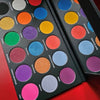 Amerindian Paradise Eyeshadow Palette showing its 18 colorful finishes.
