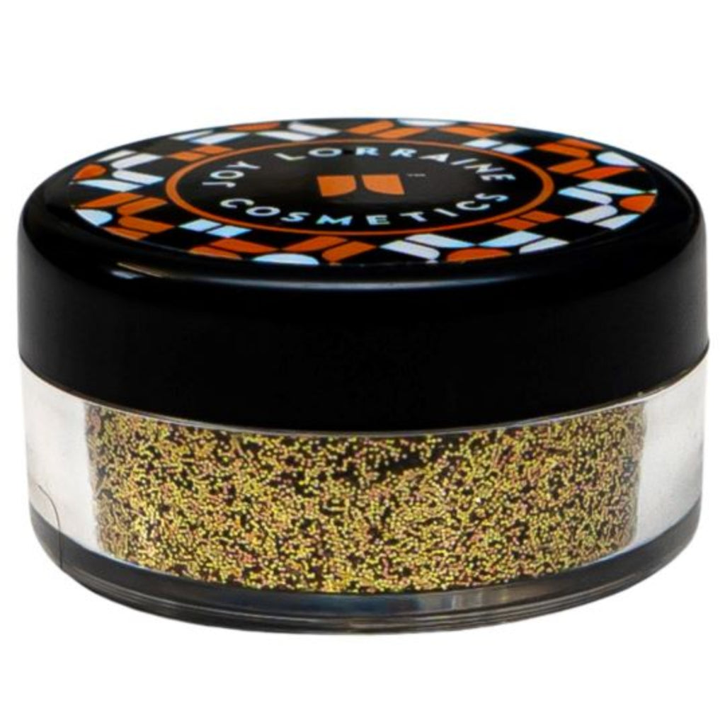 Cosmetic grade loose glitter in jar with intense sparkles for bold eye looks, face glitter makeup looks, glitter lips and body art.