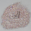 Cosmetic grade loose glitter in open jar with intense sparkles for bold eye looks, face glitter makeup looks, glitter lips and body art.