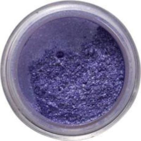 Violet loose eye shimmer showing radiant shimmer for glamour looks.