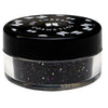 Holo Black loose glitter - Brooklynite in jar with ultrafine cosmetic-grade glitter for eyes, face, lips and body. 