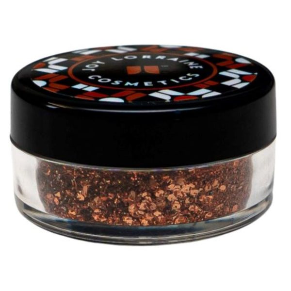 Fiery Copper loose glitter - Flame in closed jar with cosmetic-grade glitter for eyes, face, lips and body. 