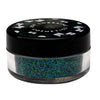Teal loose glitter - Forest Green in closed jar with cosmetic-grade glitter for eyes, face, lips and body. 