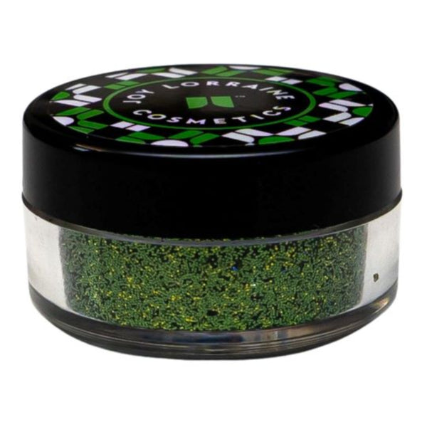 Hunter green loose glitter with ultrafine cosmetic-grade glitter for eyes, face, lips and body. 