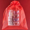 Cabaret glitter kit with four loose glitters, vegan glitter glue, and mini brush for eyes, face, and body makeup.