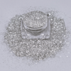 Metallic Silver loose glitter - Moonlight in open jar with ultrafine cosmetic-grade glitter for eyes, face, lips and body. 