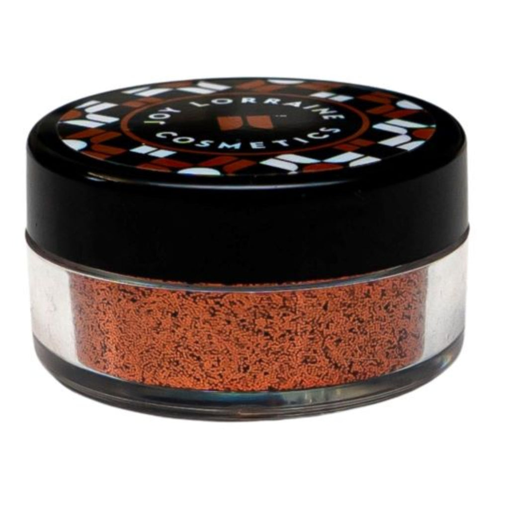 Burnt Orange loose glitter - Pumpkin Pie in closed jar with cosmetic-grade glitter for eyes, face, lips and body. 