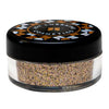 Warm Gold loose glitter - Tan in closed jar with cosmetic-grade glitter for eyes, face, lips and body. 