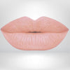 Peach liquid matte lipstick swatch with high pigment and a smooth, transfer-resistant finish designed to complement melanin-rich skin tones. 