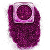 Loose cosmetic grade glitter in open jar with intense sparkles for bold eye looks, face glitter makeup looks, glitter lips and body art.