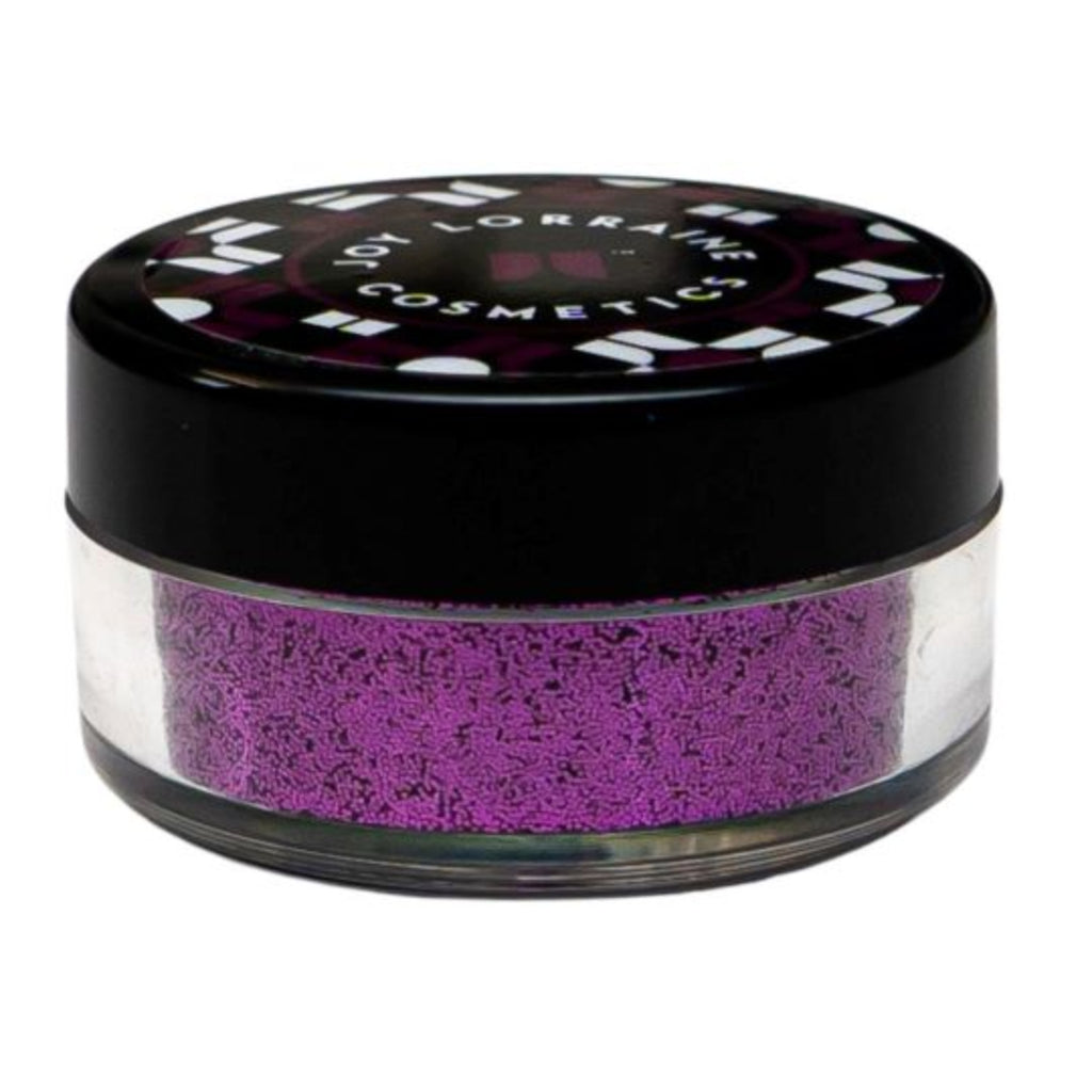 Loose cosmetic grade glitter in jar with intense sparkles for bold eye looks, face glitter makeup looks, glitter lips and body art.