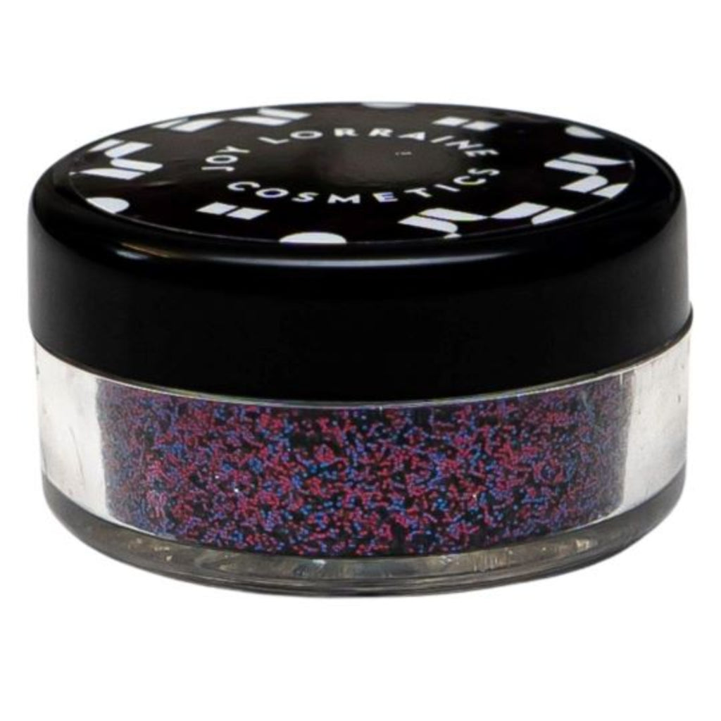 Cosmetic grade loose glitter in jar with intense shimmer for satiny eye looks, face glitter makeup looks, glitter lips and body art.