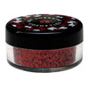 Cosmetic grade loose glitter in jar with intense sparkles for bold eye looks, face glitter makeup looks, glitter lips and body art.
