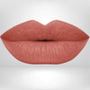 Rose Brown liquid matte lipstick swatch with high pigment and a smooth, transfer-resistant finish designed to complement melanin-rich skin tones. 