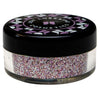 An ultra-fine baby pink cosmetic grade glitter for eye makeup, face and body with a high-impact shimmer. 