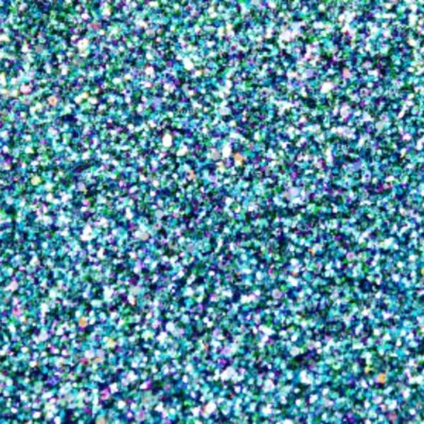 A mixed blend holo blue cosmetic grade glitter for eye makeup, face and body with a high-impact shimmer. 