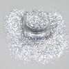 A mixed blend holo silver cosmetic grade glitter for eye makeup, face and body with a high-impact shimmer. 
