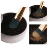 Swatches of Makeup Brush Cleaner;  quickly remove color from brushes without water.