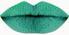 Swatch of Spearmint Lipstick; a long-lasting green lipstick.