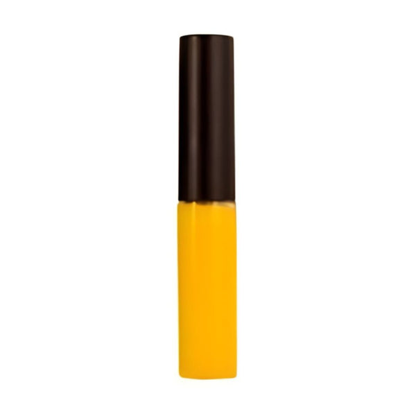 Yellow liquid lipstick with buildable medium coverage and a soft semi-matte finish. 