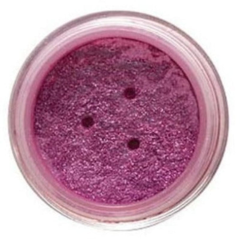 Magenta loose eye shimmer showing radiant shimmer for glamour looks.